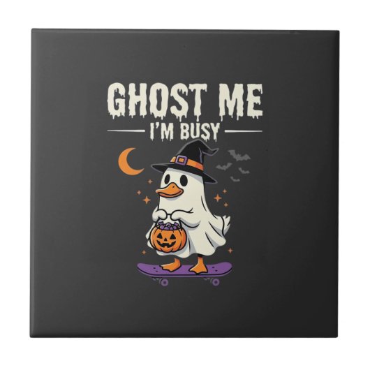 Halloween Geest Eend Skateboard Ontwerp_1 Tegeltje (Voorkant)