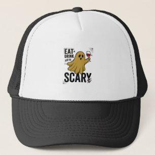 Halloween Geest Eet Drink En Wees Bang Vintage_1 Trucker Pet