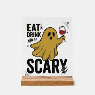 Halloween Geest Eet Drink En Wees Eng Vintage_1 Acryl Bord
