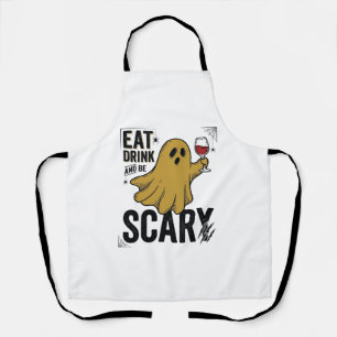 Halloween Geest Eet Drink En Wees Eng Vintage_1 Schort