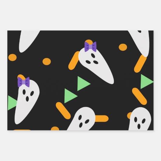 Halloween Geest en Confetti Inpakpapier Vel (Voorkant)