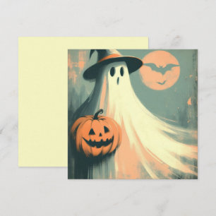 Halloween Geest en Jack-o'lantern Griezelig Kaart