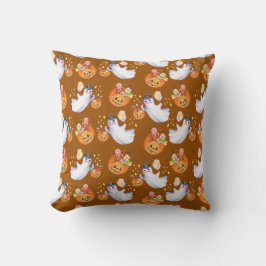 Halloween geest en snoepjes naadloos patroon tas b kussen