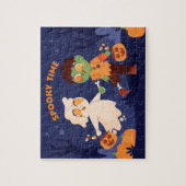 Halloween Geest en Zombie Schattig Legpuzzel (Verticaal)