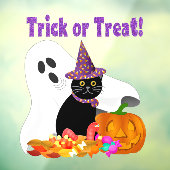 Halloween Geest en Zwarte Kat Raamsticker (Vel 3)