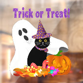 Halloween Geest en Zwarte Kat Raamsticker (Vel 2)