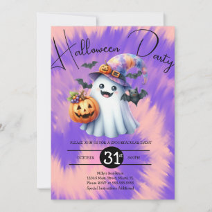 Halloween Geest Feest Tie Dye Hand Getekend  Kaart