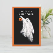 Halloween Geest Feest Uitnodigingen (Staand voorkant)