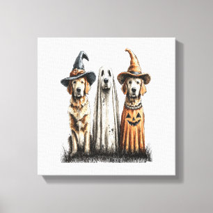 Halloween Geest Golden Retriever Hond Canvas Afdruk
