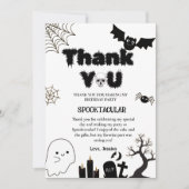 Halloween Geest Griezelige Verjaardagsfeest Dank j Kaart (Voorkant)