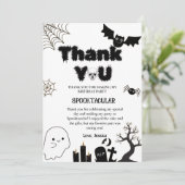 Halloween Geest Griezelige Verjaardagsfeest Dank j Kaart (Staand voorkant)