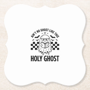 Halloween Geest Heilige Geest Grappige Vintage Dam Kartonnen Onderzetters