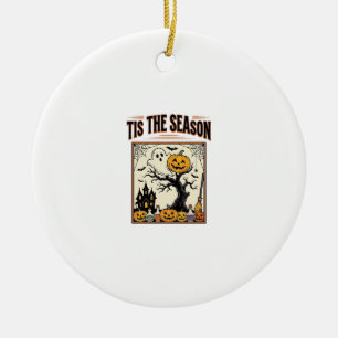 Halloween Geest Het Is Het Seizoen Spokenhuis_1 Keramisch Ornament