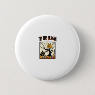 Halloween Geest Het Is Het Seizoen Spokenhuis_1 Ronde Button 5,7 Cm