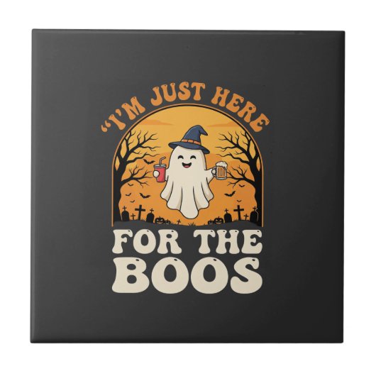 Halloween Geest Hier Voor De Boos Tegeltje (Voorkant)