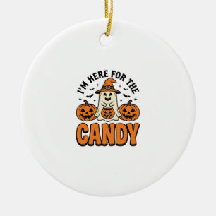 Halloween Geest Hier Voor De Snoepjes Schattig Vin Keramisch Ornament