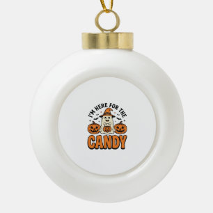 Halloween Geest Hier Voor De Snoepjes Schattig Vin Keramische Bal Ornament