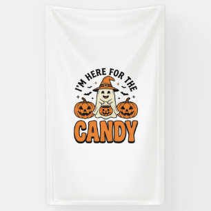 Halloween Geest Hier Voor De Snoepjes Schattig Vin Spandoek