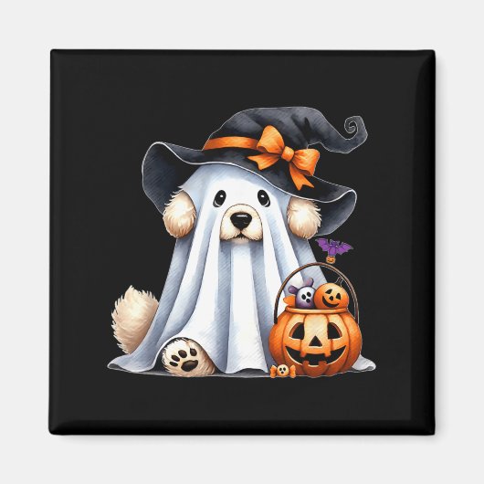 Halloween Geest Hond Magneet (Voorkant)
