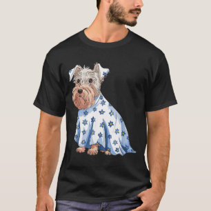 Halloween Geest Hond Met Bloemen Grappige Hallowee T-shirt