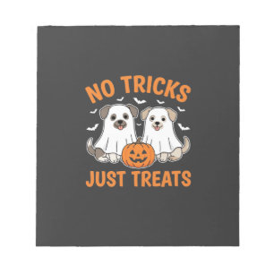 Halloween Geest Honden Geen Streken Alleen Snoepje Notitieblok