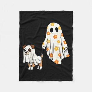 Halloween Geest Honden Griezelig Seizoen Hond Moed Fleece Deken