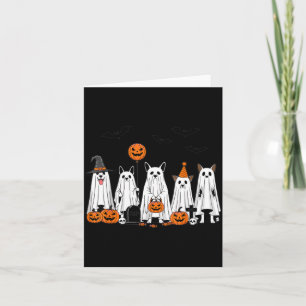 Halloween Geest Honden Mooie Pompoen Cartoon Ontwe Kaart