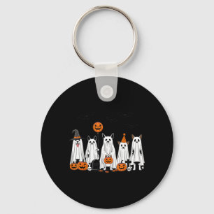 Halloween Geest Honden Mooie Pompoen Cartoon Ontwe Sleutelhanger