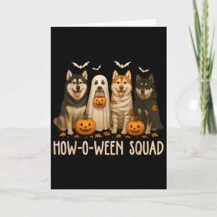 Halloween Geest Husky Hond Moeder Husky Liefhebber Kaart
