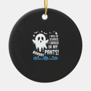 Halloween Geest Ik Heb Mijn Broek Uitgescholden On Keramisch Ornament
