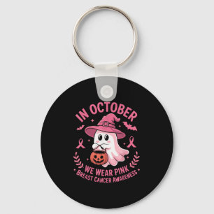 Halloween Geest In Oktober Dragen We Nk Borstkanke Sleutelhanger