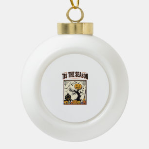Halloween Geest Is Het Seizoen Spokenhuis_1 Keramische Bal Ornament