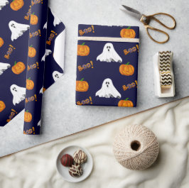 Halloween Geest Jack O' Lantern Patroon Cadeaupapier