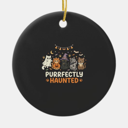 Halloween Geest Kat Crew Keramisch Ornament (Voorkant)