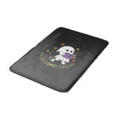 Halloween Geest Kat Leest Boek Bloem Ontwerp_1 Badmat (Gekanteld)