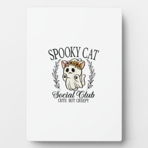 Halloween Geest Kat Sociale Club Retro Griezelen S Fotoplaat
