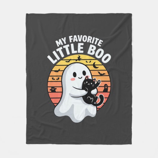 Halloween Geest Kleine Boe Kat Fleece Deken (Voorkant)