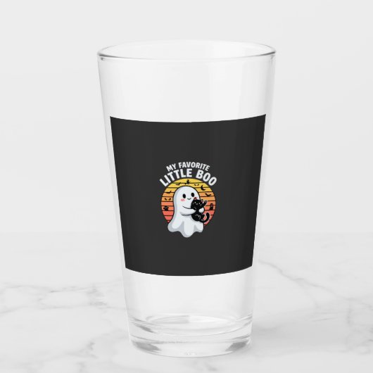 Halloween Geest Kleine Boe Kat Glas (Voorkant)