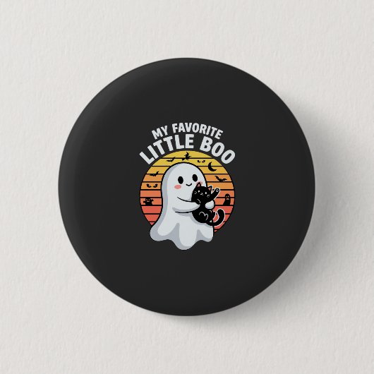 Halloween Geest Kleine Boe Kat Ronde Button 5,7 Cm (Voorkant)