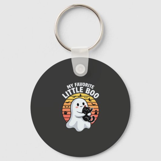 Halloween Geest Kleine Boe Kat Sleutelhanger (Voorkant)