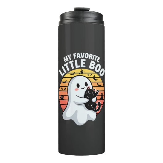 Halloween Geest Kleine Boe Kat Thermosbeker (Voorkant)