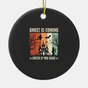 Halloween Geest Komt Geheime Huis Keramisch Ornament