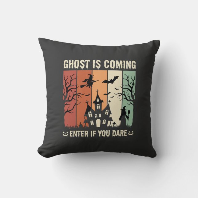 Halloween Geest Komt Geheime Huis Kussen (Voorkant)