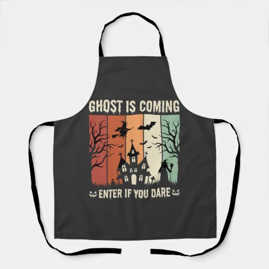 Halloween Geest Komt Geheime Huis Schort (Voorkant)