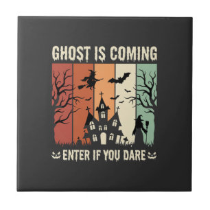Halloween Geest Komt Geheime Huis Tegeltje