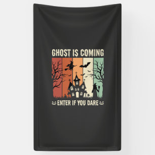 Halloween Geest Komt Spokenhuis Spandoek