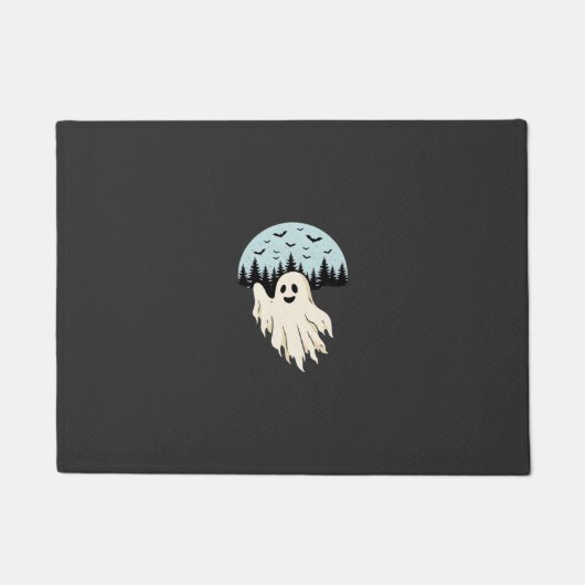 Halloween Geest Maan Bos Ontwerp_1 Deurmat (Voorkant)