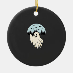 Halloween Geest Maan Bos Ontwerp_1 Keramisch Ornament