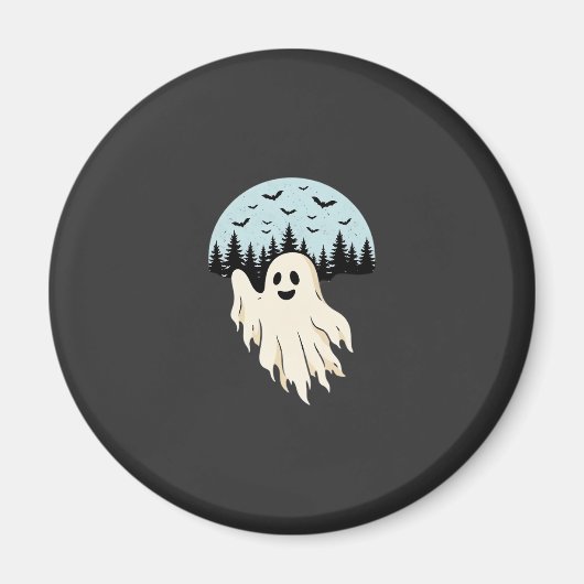 Halloween Geest Maan Bos Ontwerp_1 Magneet (Voorkant)