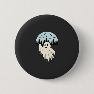 Halloween Geest Maan Bos Ontwerp_1 Ronde Button 5,7 Cm